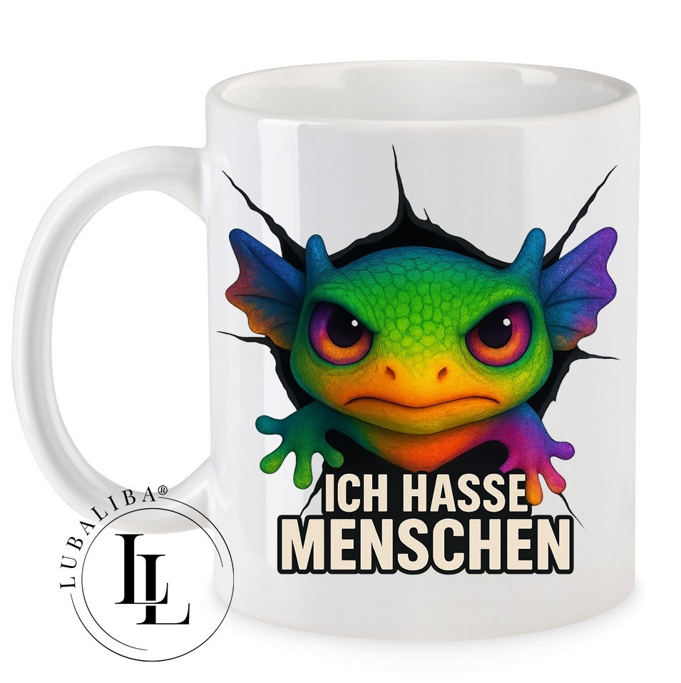 " Axolotl Galaxylottel IHM " Ich Hasse Menschen Tasse Keramik Motiv: AAC